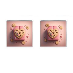 Cookies Valentine Heart Holiday Gift Love Cufflinks (square)