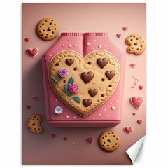 Cookies Valentine Heart Holiday Gift Love Canvas 12  X 16  by Ndabl3x