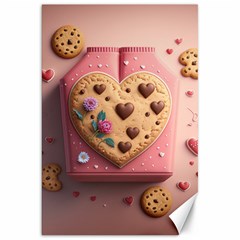 Cookies Valentine Heart Holiday Gift Love Canvas 20  X 30  by Ndabl3x