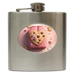 Cookies Valentine Heart Holiday Gift Love Hip Flask (6 Oz) by Ndabl3x