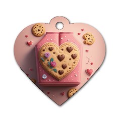 Cookies Valentine Heart Holiday Gift Love Dog Tag Heart (one Side) by Ndabl3x