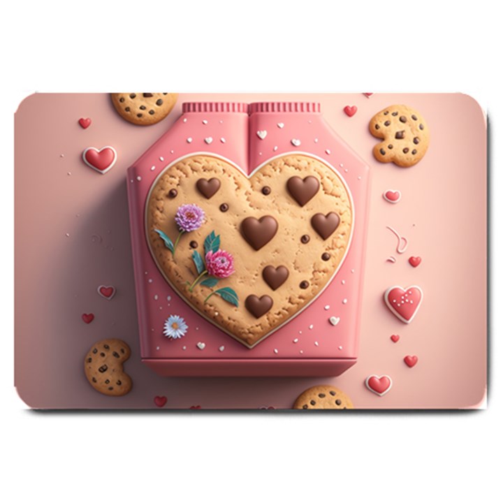 Cookies Valentine Heart Holiday Gift Love Large Doormat