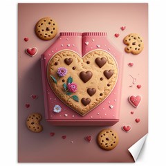 Cookies Valentine Heart Holiday Gift Love Canvas 16  X 20 