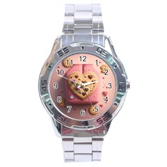 Cookies Valentine Heart Holiday Gift Love Stainless Steel Analogue Watch by Ndabl3x