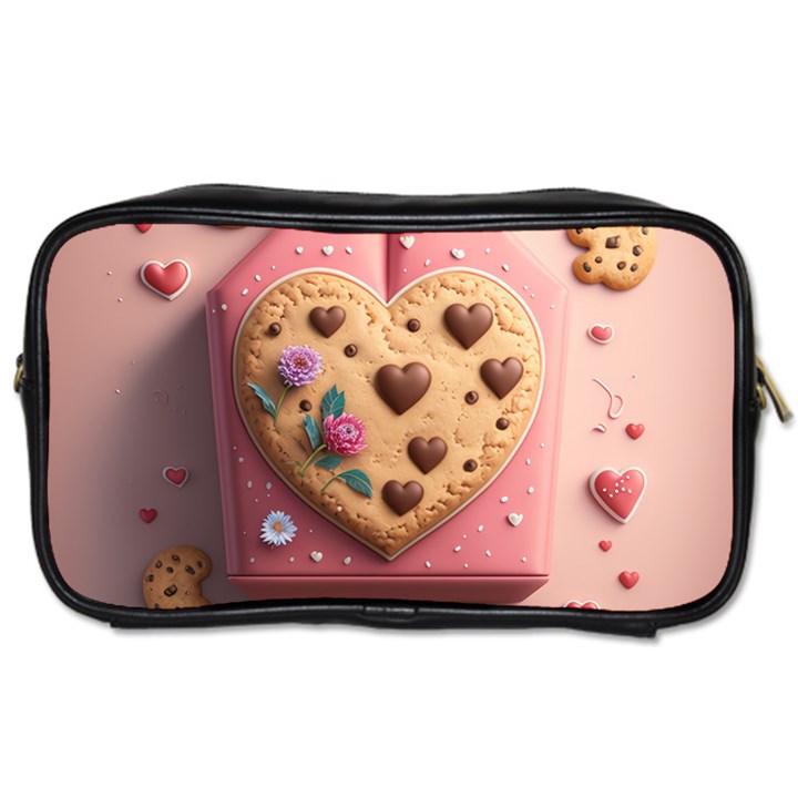 Cookies Valentine Heart Holiday Gift Love Toiletries Bag (Two Sides)