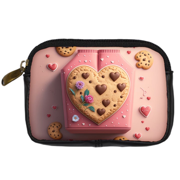 Cookies Valentine Heart Holiday Gift Love Digital Camera Leather Case