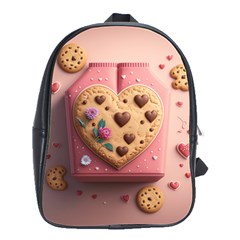 Cookies Valentine Heart Holiday Gift Love School Bag (large) by Ndabl3x