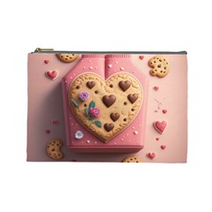 Cookies Valentine Heart Holiday Gift Love Cosmetic Bag (large)