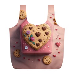 Cookies Valentine Heart Holiday Gift Love Full Print Recycle Bag (l) by Ndabl3x