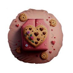 Cookies Valentine Heart Holiday Gift Love Standard 15  Premium Flano Round Cushions