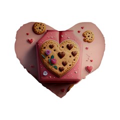 Cookies Valentine Heart Holiday Gift Love Standard 16  Premium Flano Heart Shape Cushions