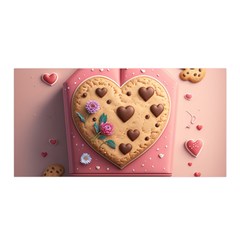 Cookies Valentine Heart Holiday Gift Love Satin Wrap 35  X 70  by Ndabl3x