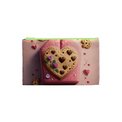 Cookies Valentine Heart Holiday Gift Love Cosmetic Bag (xs)