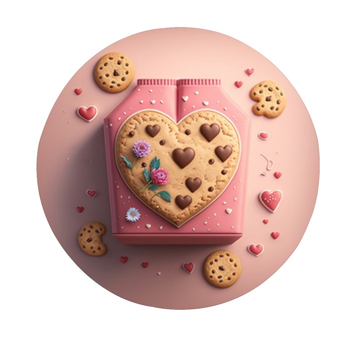 Cookies Valentine Heart Holiday Gift Love Mini Round Pill Box