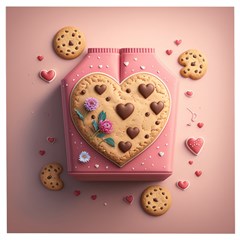 Cookies Valentine Heart Holiday Gift Love Wooden Puzzle Square by Ndabl3x