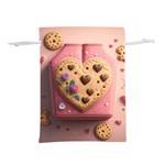 Cookies Valentine Heart Holiday Gift Love Lightweight Drawstring Pouch (L) Back