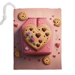 Cookies Valentine Heart Holiday Gift Love Drawstring Pouch (5XL) Back