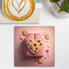 Cookies Valentine Heart Holiday Gift Love Uv Print Square Tile Coaster  by Ndabl3x