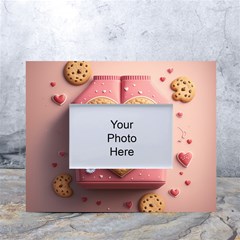 Cookies Valentine Heart Holiday Gift Love White Tabletop Photo Frame 4 x6  by Ndabl3x