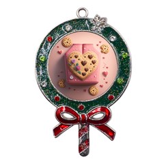 Cookies Valentine Heart Holiday Gift Love Metal X mas Lollipop With Crystal Ornament by Ndabl3x