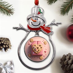 Cookies Valentine Heart Holiday Gift Love Metal Snowman Ornament