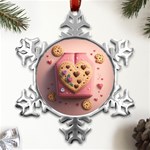 Cookies Valentine Heart Holiday Gift Love Metal Small Snowflake Ornament Front