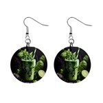 Drink Spinach Smooth Apple Ginger Mini Button Earrings Front