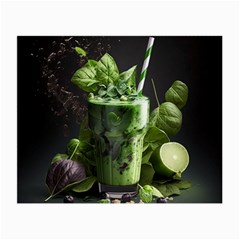 Drink Spinach Smooth Apple Ginger Small Glasses Cloth