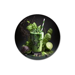 Drink Spinach Smooth Apple Ginger Magnet 3  (round) by Ndabl3x