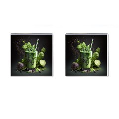 Drink Spinach Smooth Apple Ginger Cufflinks (square)