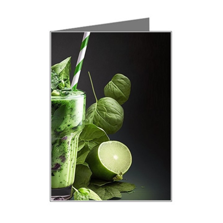 Drink Spinach Smooth Apple Ginger Mini Greeting Card