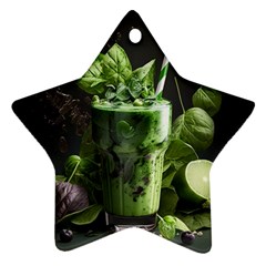 Drink Spinach Smooth Apple Ginger Star Ornament (two Sides) by Ndabl3x