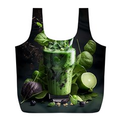 Drink Spinach Smooth Apple Ginger Full Print Recycle Bag (l) by Ndabl3x