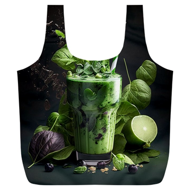 Drink Spinach Smooth Apple Ginger Full Print Recycle Bag (XXXL)