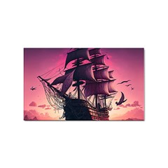 Ship Pirate Adventure Landscape Ocean Sun Heaven Sticker (rectangular) by Ndabl3x