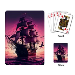 Ship Pirate Adventure Landscape Ocean Sun Heaven Playing Cards Single Design (rectangle) by Ndabl3x