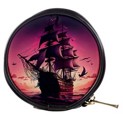 Ship Pirate Adventure Landscape Ocean Sun Heaven Mini Makeup Bag by Ndabl3x