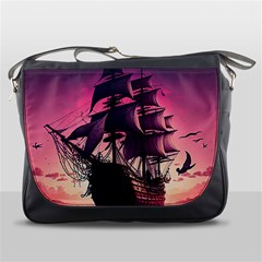 Ship Pirate Adventure Landscape Ocean Sun Heaven Messenger Bag by Ndabl3x