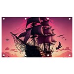 Ship Pirate Adventure Landscape Ocean Sun Heaven Banner and Sign 7  x 4  Front