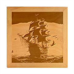 Ship Pirate Adventure Landscape Ocean Sun Heaven Wood Photo Frame Cube by Ndabl3x