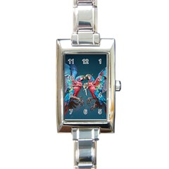 Birds Parrots Love Ornithology Species Fauna Rectangle Italian Charm Watch by Ndabl3x