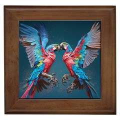 Birds Parrots Love Ornithology Species Fauna Framed Tile by Ndabl3x