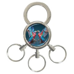 Birds Parrots Love Ornithology Species Fauna 3-ring Key Chain by Ndabl3x