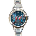 Birds Parrots Love Ornithology Species Fauna Round Italian Charm Watch Front