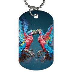 Birds Parrots Love Ornithology Species Fauna Dog Tag (one Side) by Ndabl3x