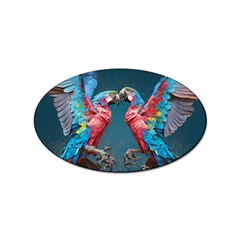 Birds Parrots Love Ornithology Species Fauna Sticker Oval (10 Pack) by Ndabl3x