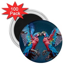 Birds Parrots Love Ornithology Species Fauna 2 25  Magnets (100 Pack)  by Ndabl3x