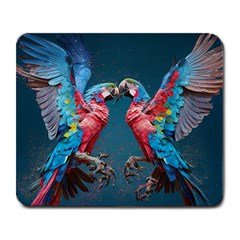 Birds Parrots Love Ornithology Species Fauna Large Mousepad by Ndabl3x