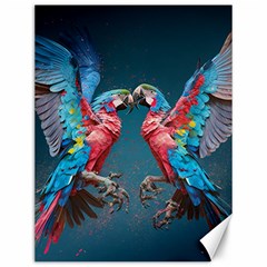 Birds Parrots Love Ornithology Species Fauna Canvas 12  X 16  by Ndabl3x