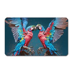 Birds Parrots Love Ornithology Species Fauna Magnet (rectangular) by Ndabl3x